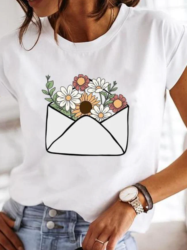Aneta | Biały T-shirt damski z krótkim rękawem - Image 3