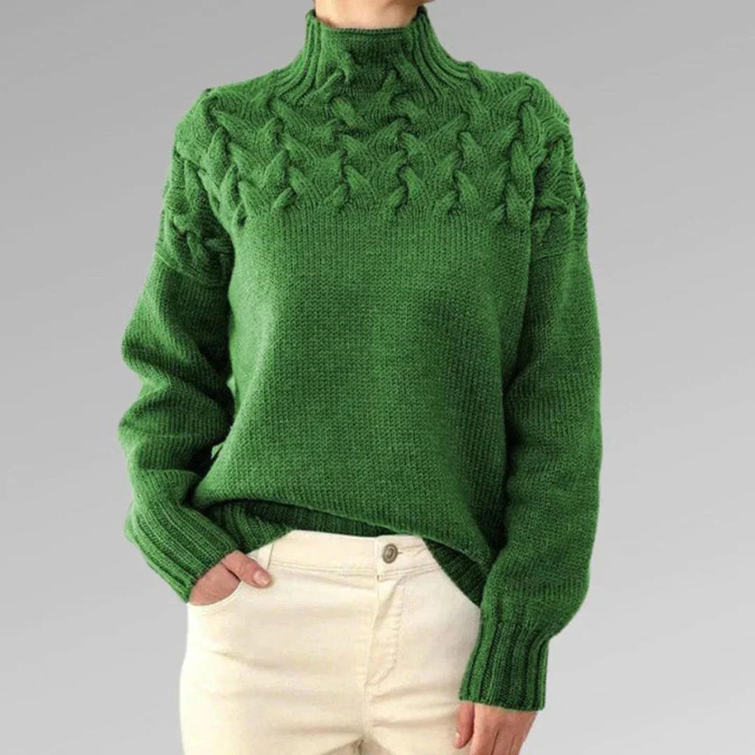 Basia | Ciepły sweter damski zimowy z golfem oversize - Image 6