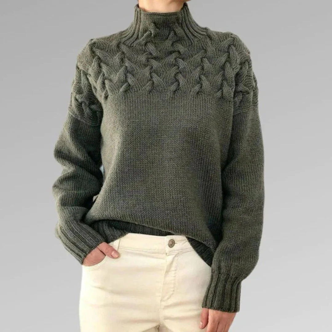 Basia | Ciepły sweter damski zimowy z golfem oversize - Image 8
