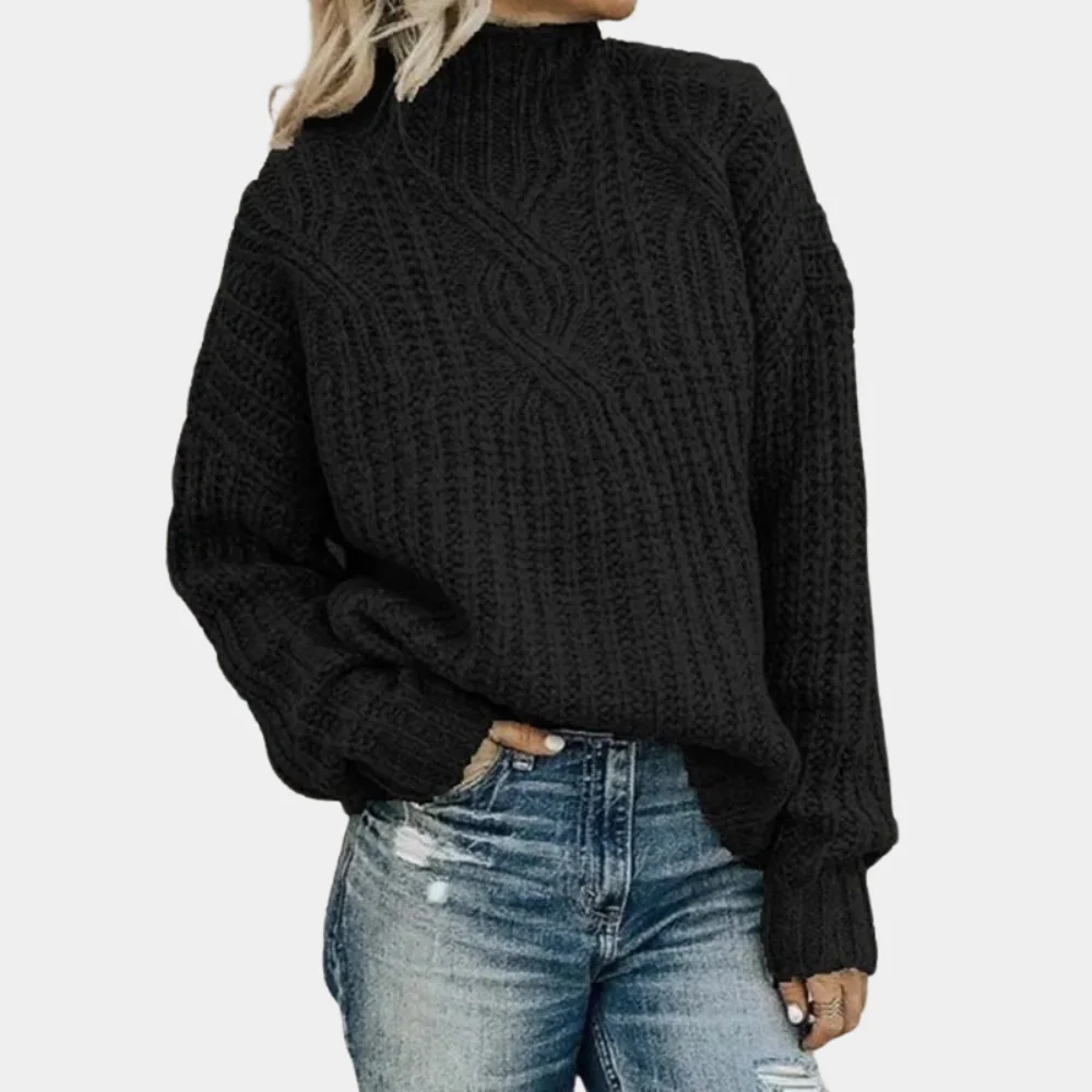 Celina | Gruby sweter damski zimowy z golfem oversize - Image 4