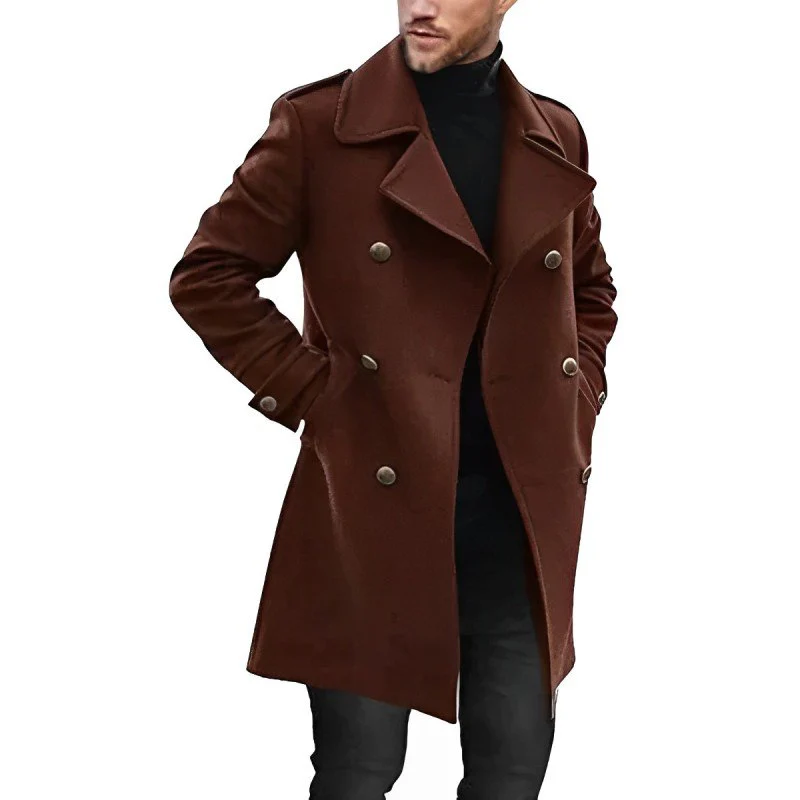 Dawid | Wełniany peacoat zimowy męski
