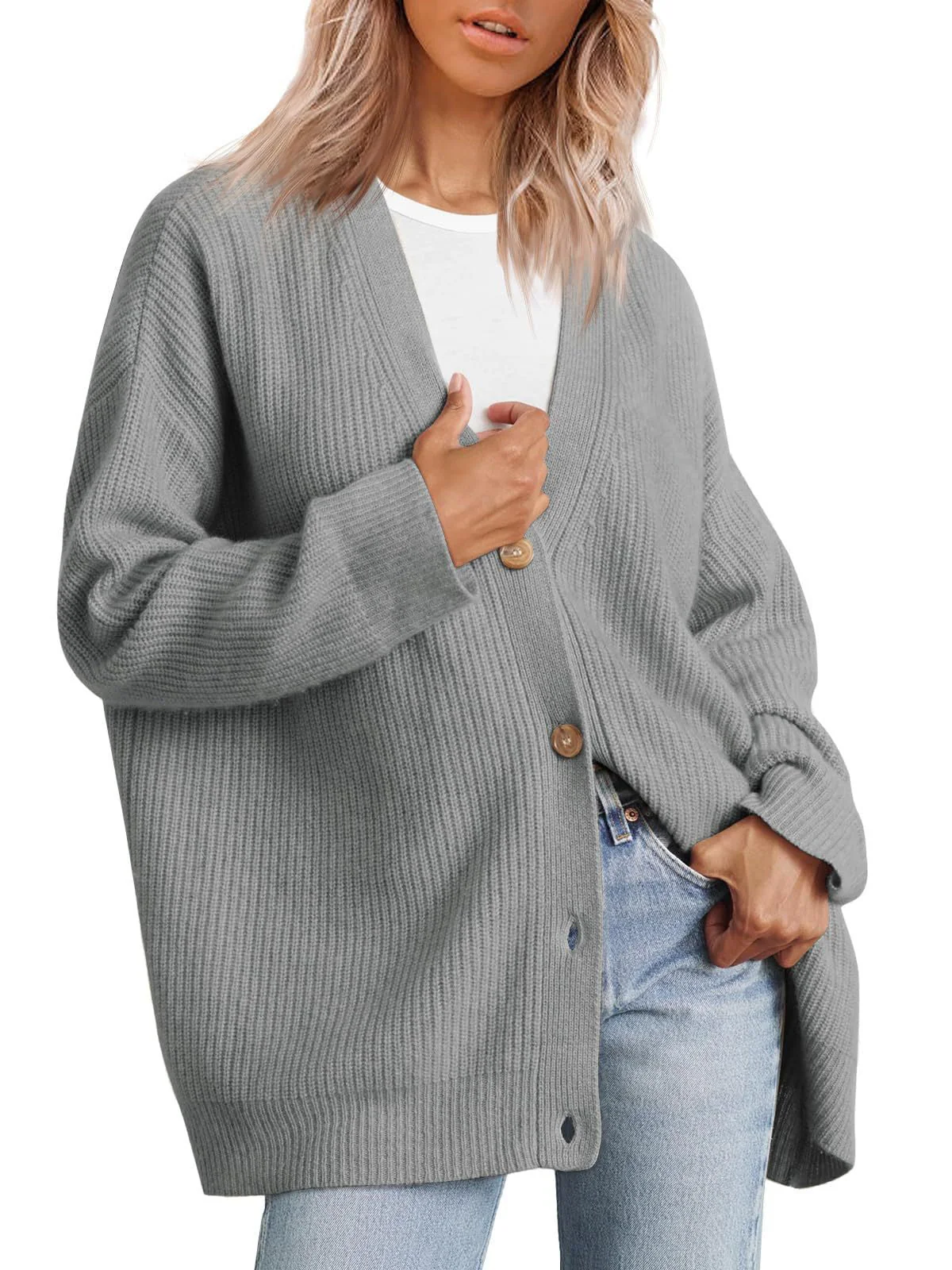 Elwira | Kardigan damski oversize w paski - Image 10