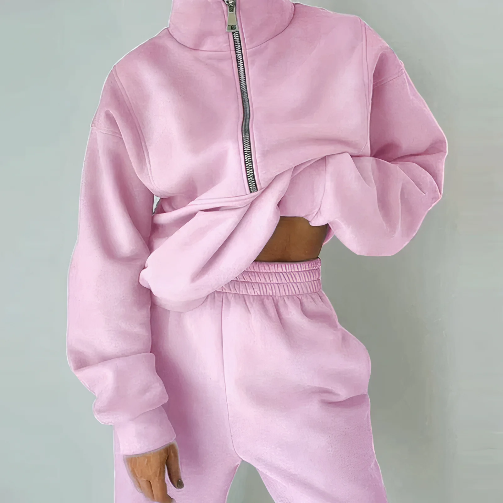 Ewa | Dwuczęściowy dres z half-zip bluzą i joggerami damski - Image 3