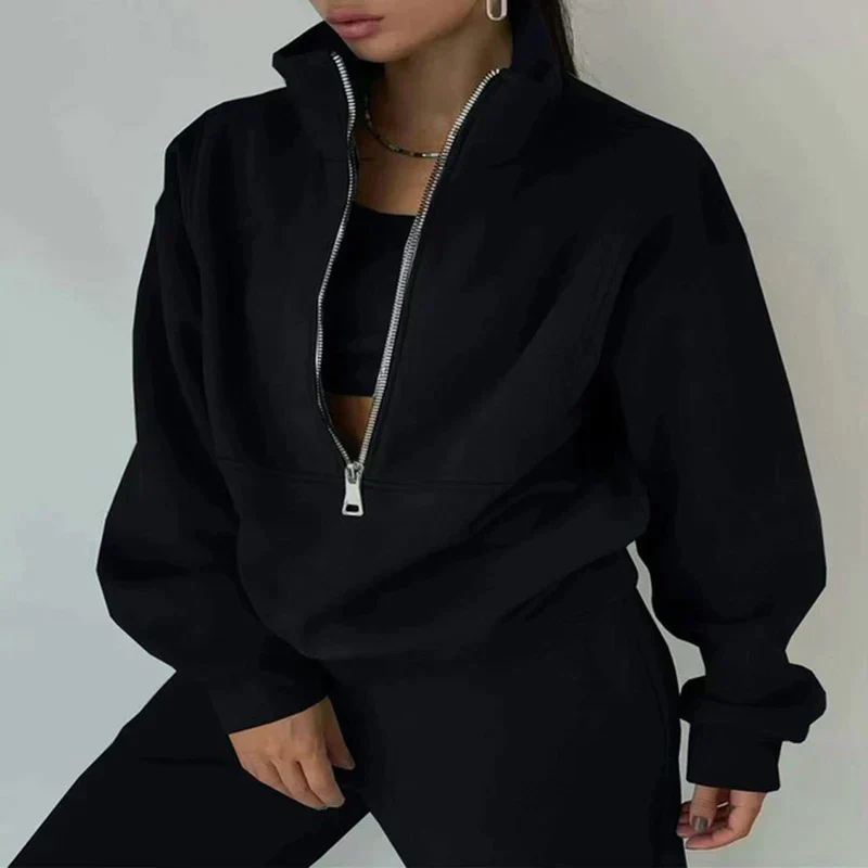 Ewa | Dwuczęściowy dres z half-zip bluzą i joggerami damski - Image 4