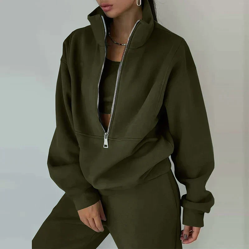 Ewa | Dwuczęściowy dres z half-zip bluzą i joggerami damski - Image 5