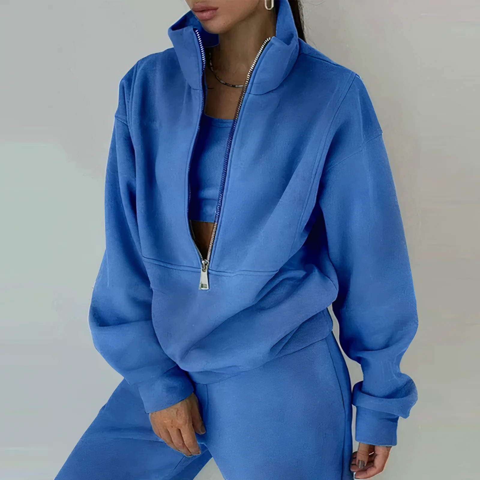 Ewa | Dwuczęściowy dres z half-zip bluzą i joggerami damski - Image 6