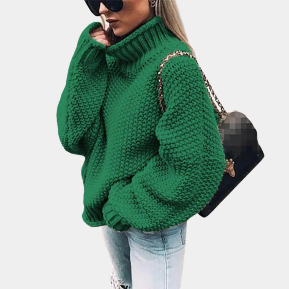 Fela | Gruby sweter damski zimowy z golfem oversize - Image 4