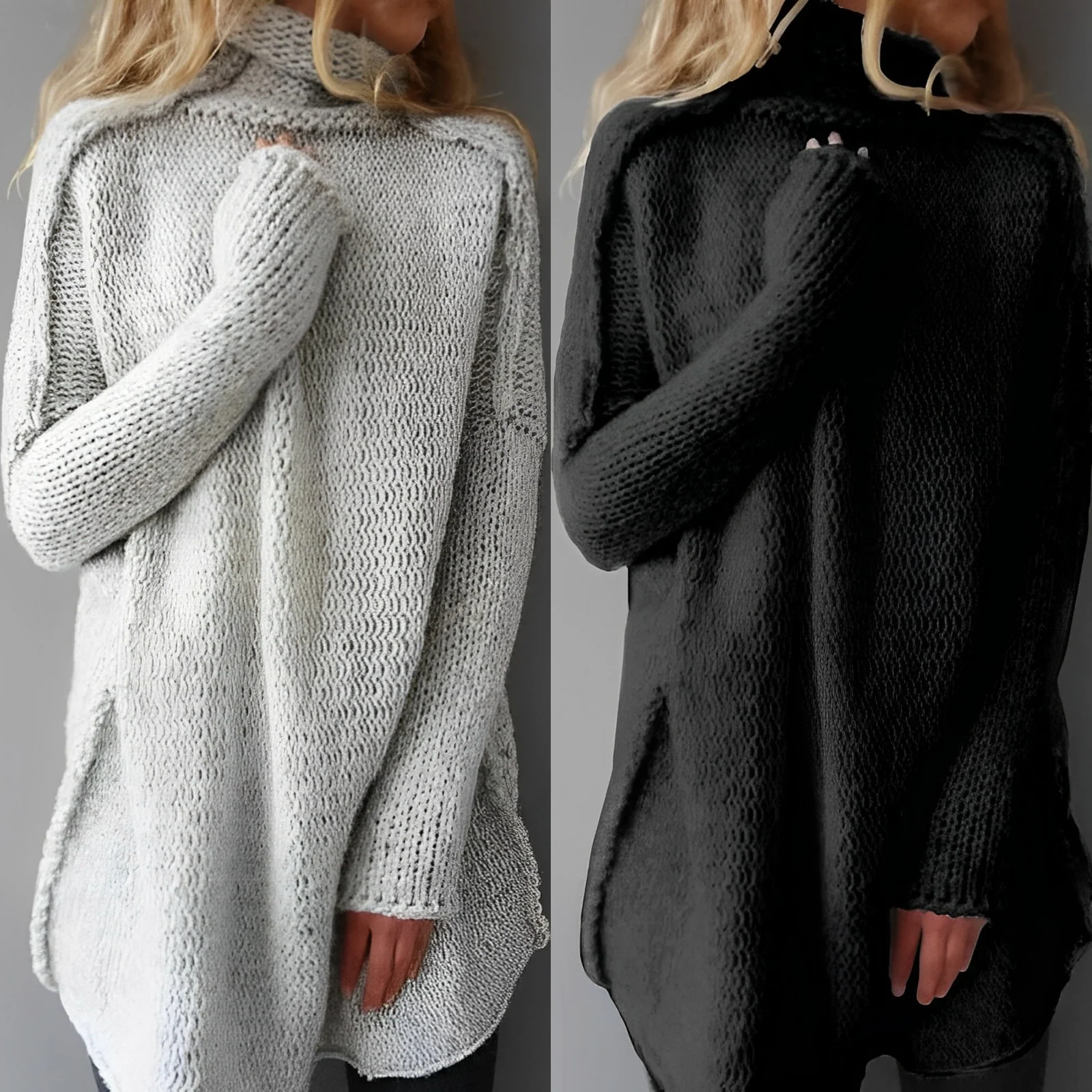 Jagna | Sweter damski zimowy oversize z golfem