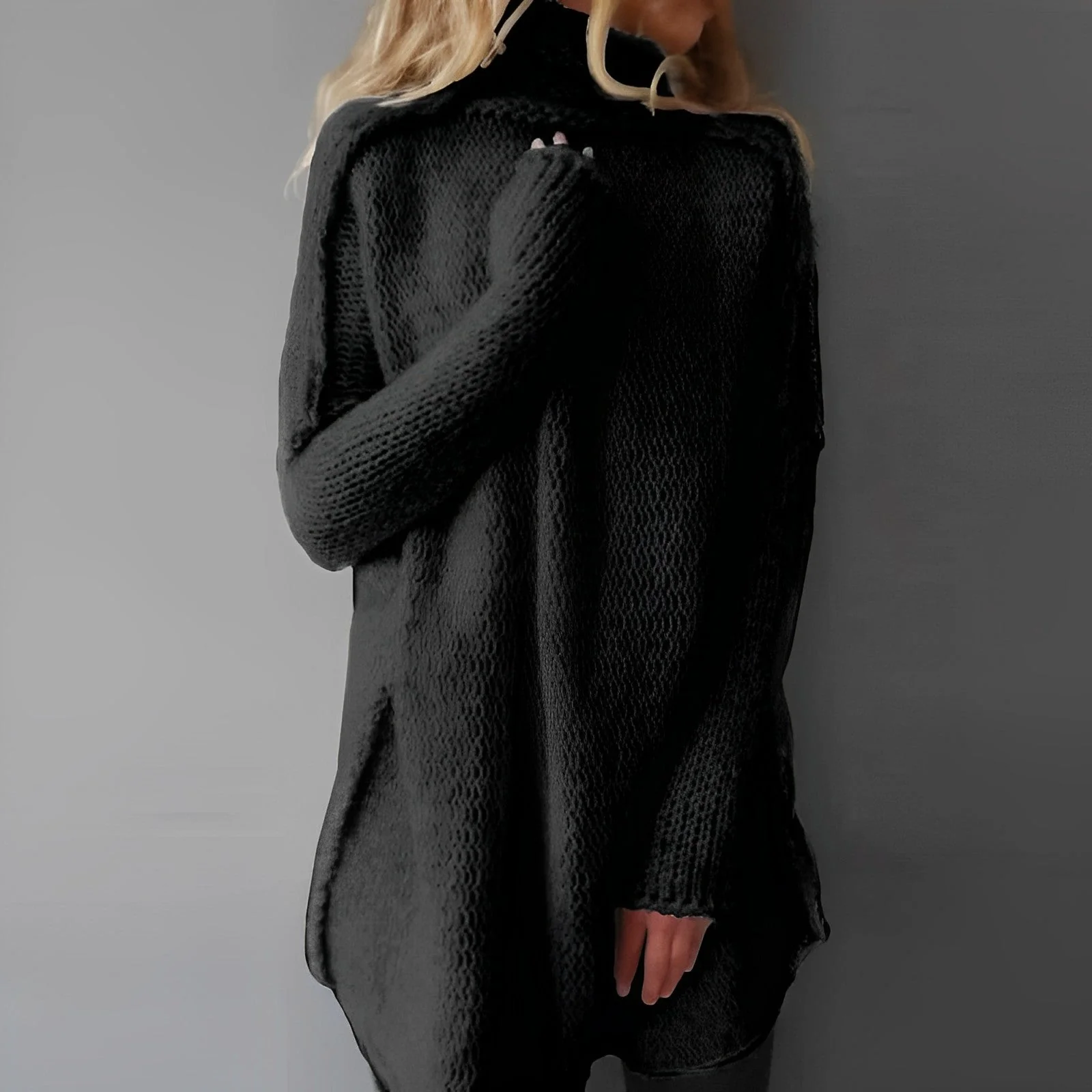 Jagna | Sweter damski zimowy oversize z golfem - Image 3