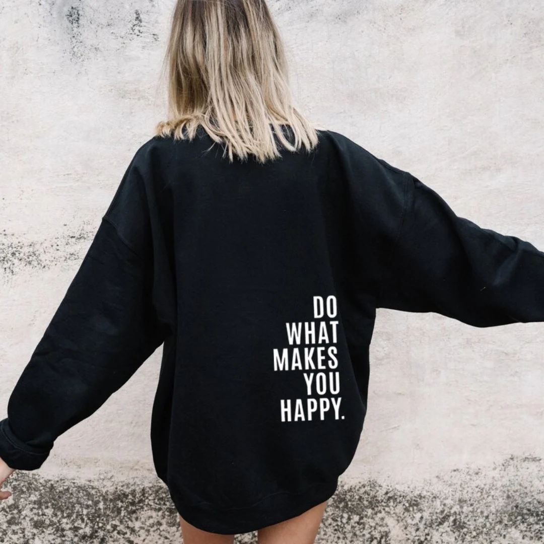 Jagoda | Bluza damska zimowa oversize z nadrukiem na plecach - Image 6