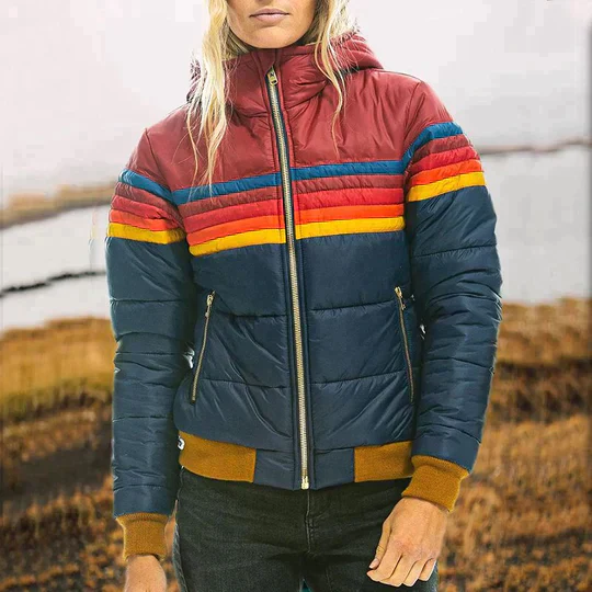 Jagoda | Pikowana kurtka damska zimowa typu bomber - Image 3