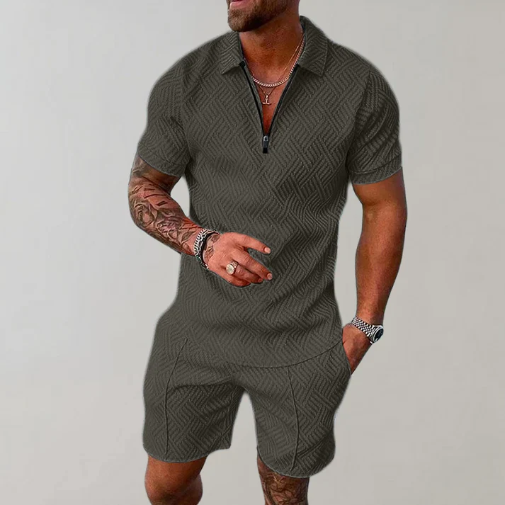 Jakub | Casualowy zestaw męski polo i szorty - Image 2