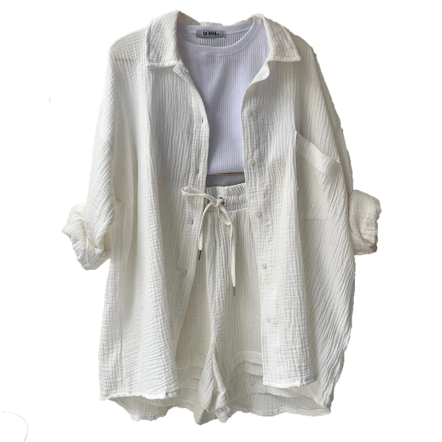 Jolanta | Elegancki bawełniany komplet damski - Image 13