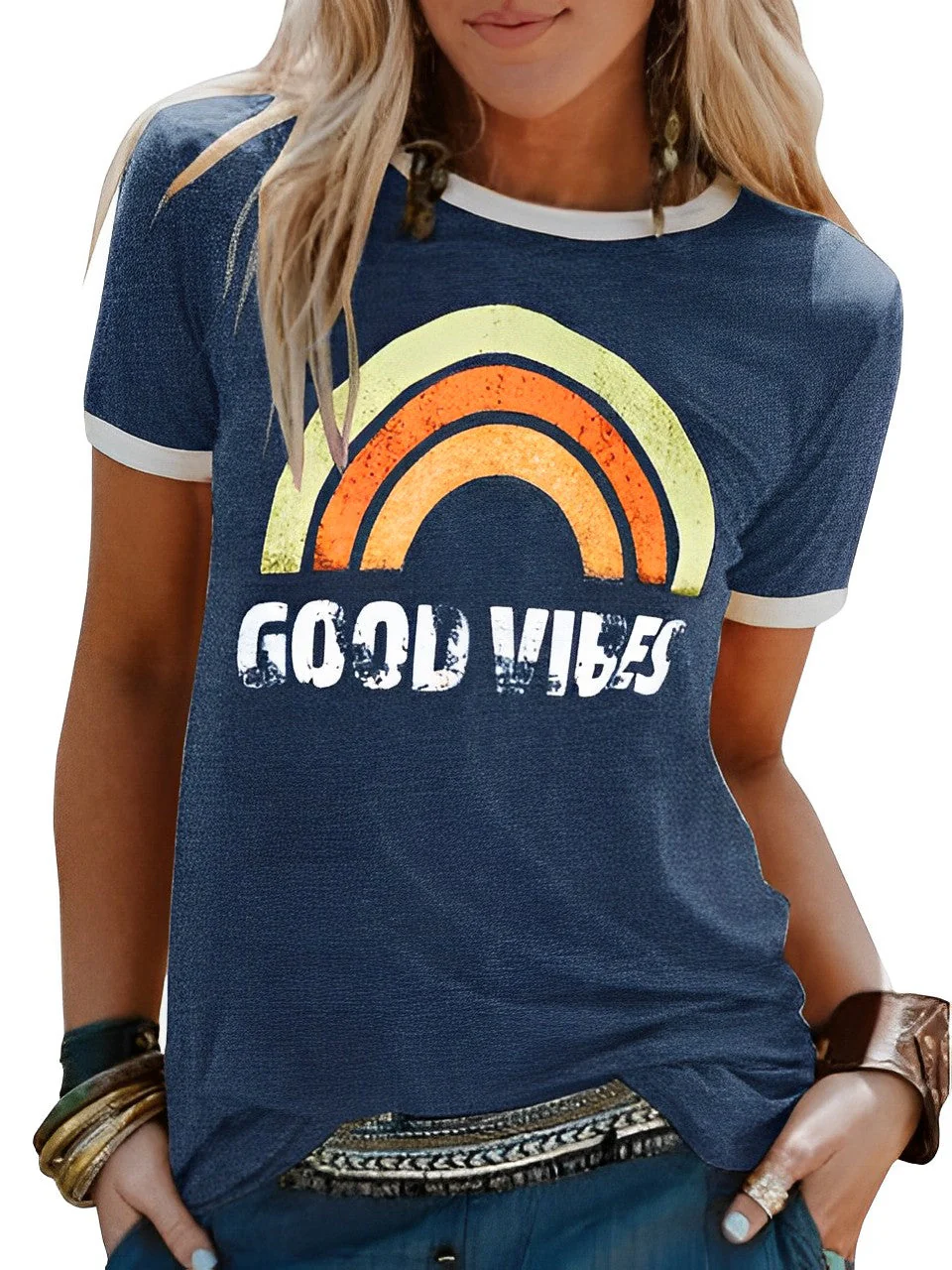 Justyna | T-shirt damski Good Vibes - Image 3