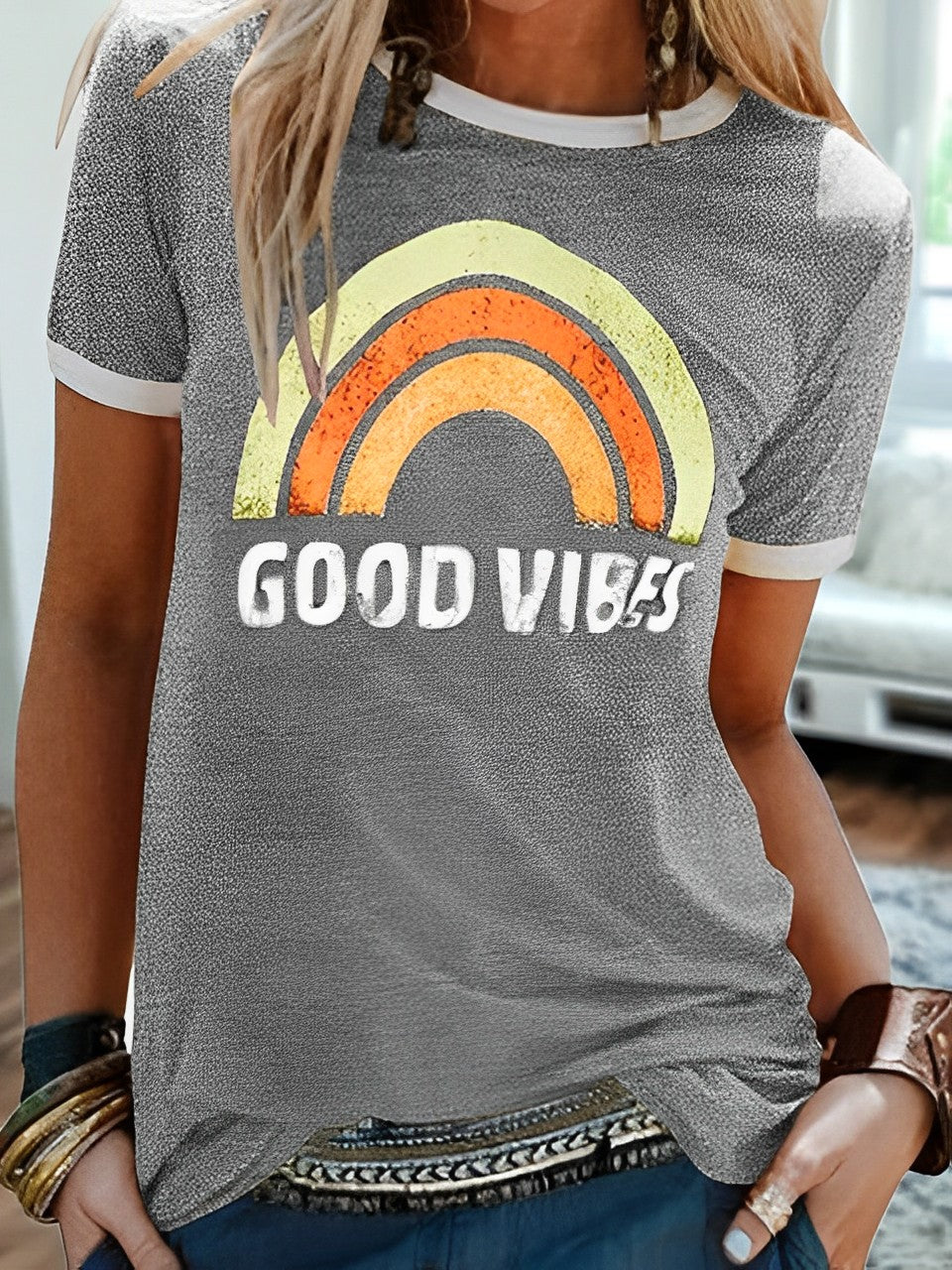 Justyna | T-shirt damski Good Vibes - Image 5