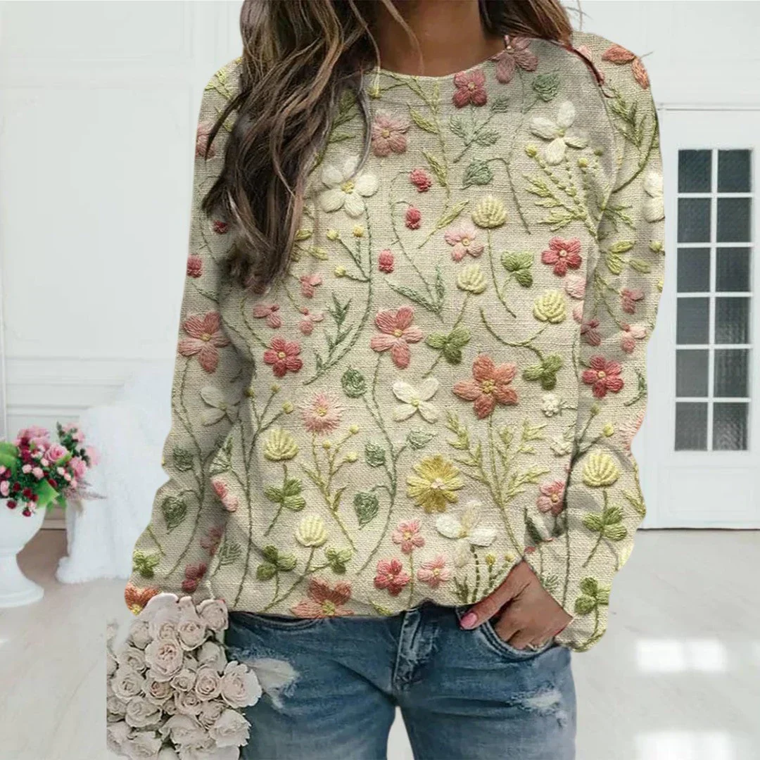 Karolina | Sweter damski haftowany - Image 2