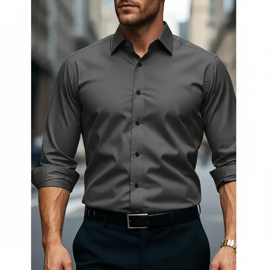 Krzysztof | Koszula męska slim fit zapinana na guziki - Image 2