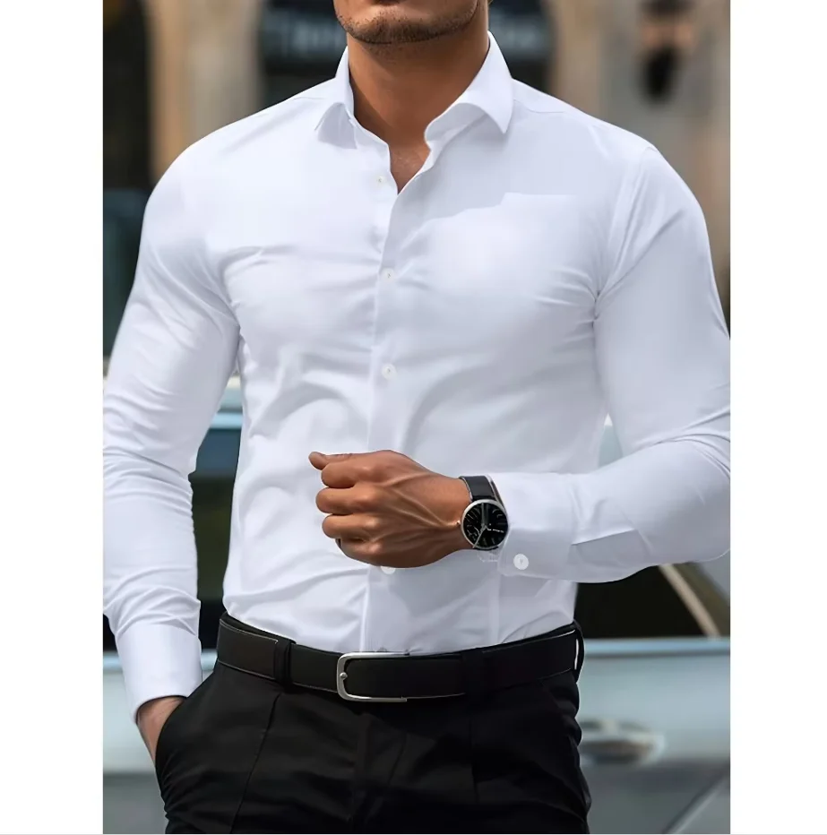 Krzysztof | Koszula męska slim fit zapinana na guziki - Image 5