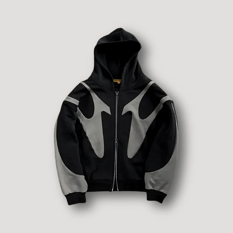 Leon | Hoodie z zamkiem i graficznym nadrukiem męski