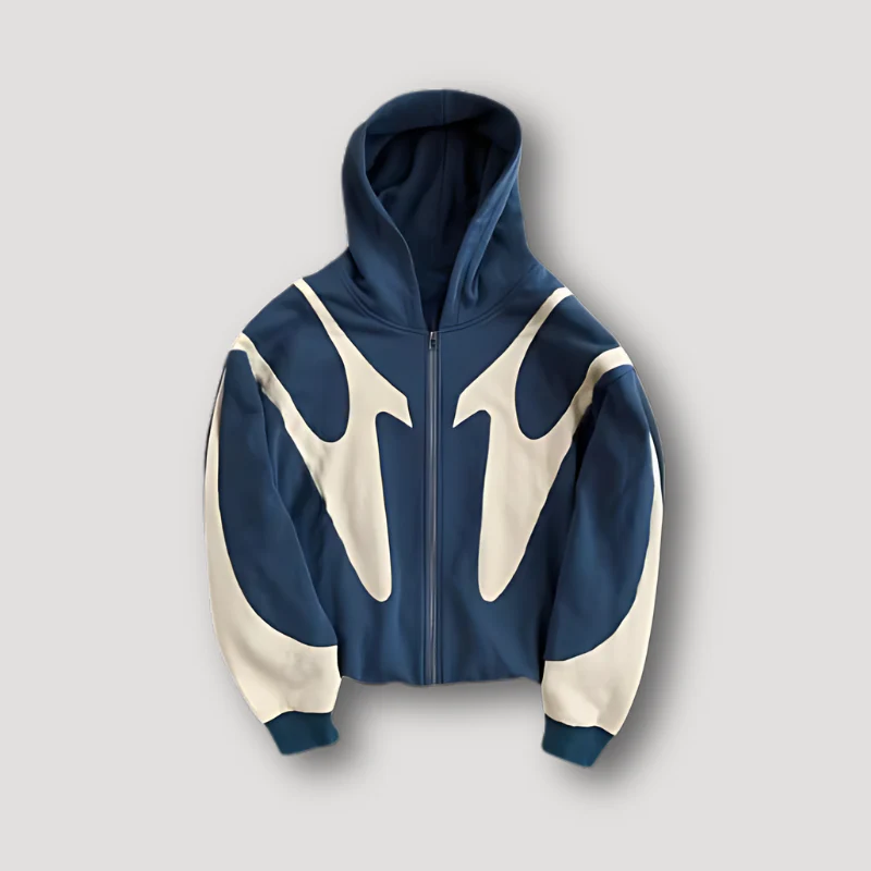Leon | Hoodie z zamkiem i graficznym nadrukiem męski - Image 2