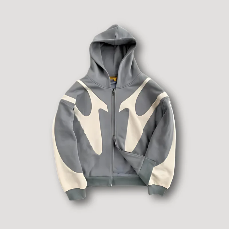 Leon | Hoodie z zamkiem i graficznym nadrukiem męski - Image 3