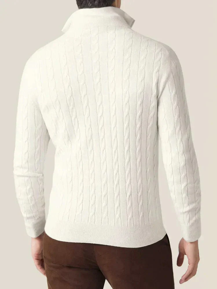 Leonard | Sweter męski z warkoczowym splotem i zamkiem - Image 11