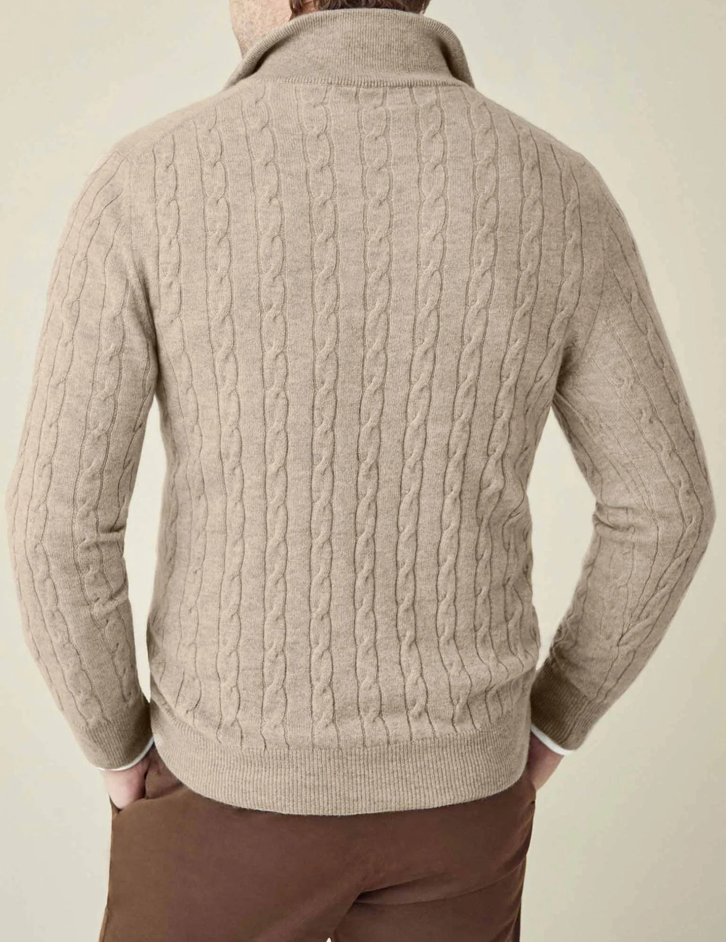 Leonard | Sweter męski z warkoczowym splotem i zamkiem - Image 15