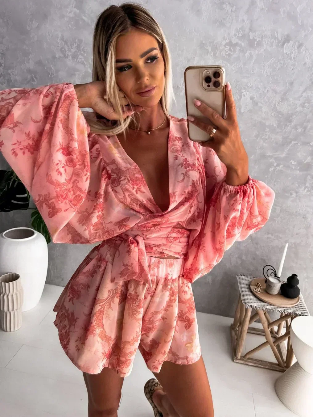 Letni komplet boho z dekoltem V i luźnym krojem - Image 7