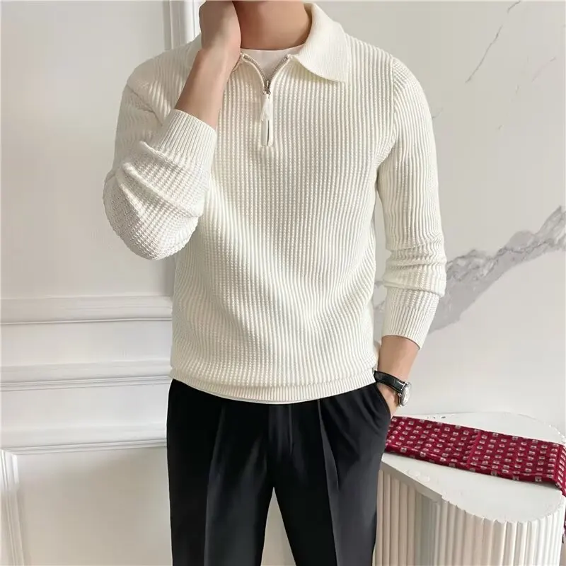 Łukasz | Stylowy sweter męski z zamkiem i kołnierzem - Image 2
