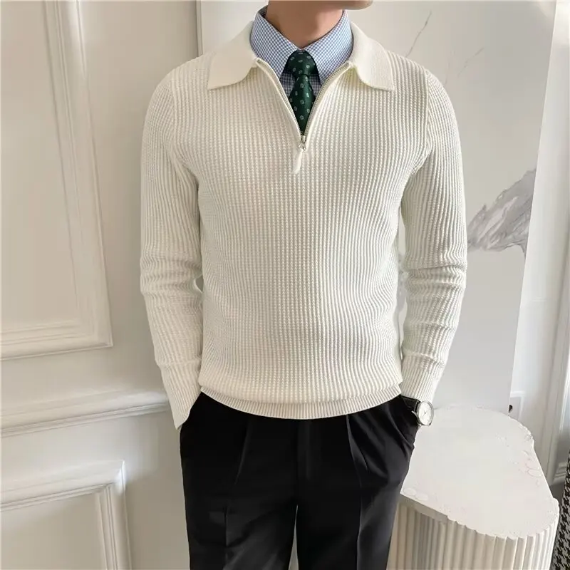Łukasz | Stylowy sweter męski z zamkiem i kołnierzem - Image 3