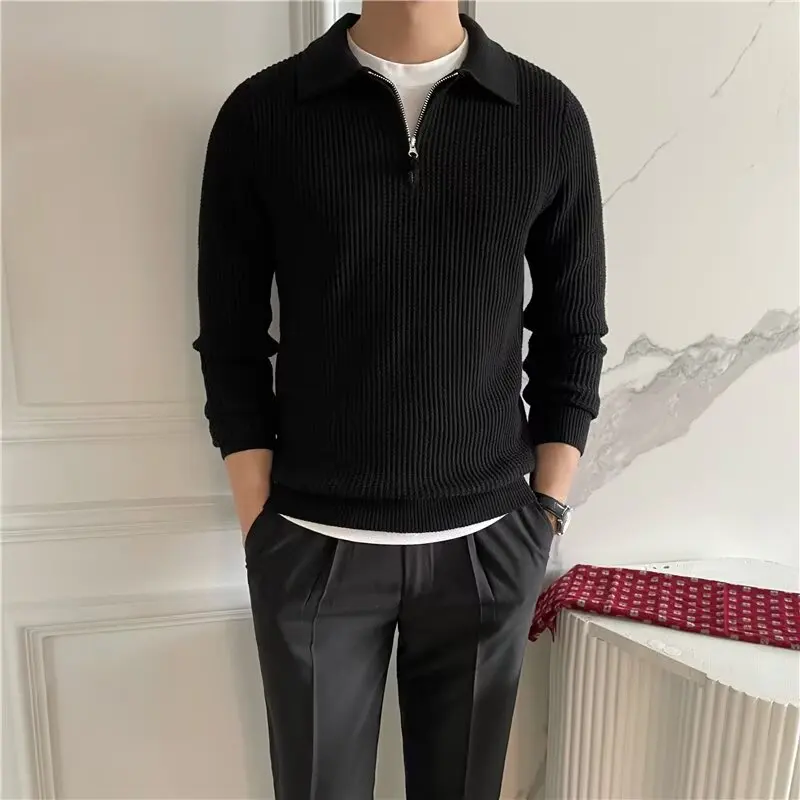 Łukasz | Stylowy sweter męski z zamkiem i kołnierzem - Image 4