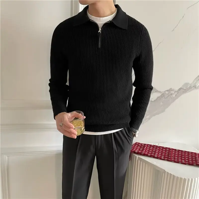 Łukasz | Stylowy sweter męski z zamkiem i kołnierzem - Image 5