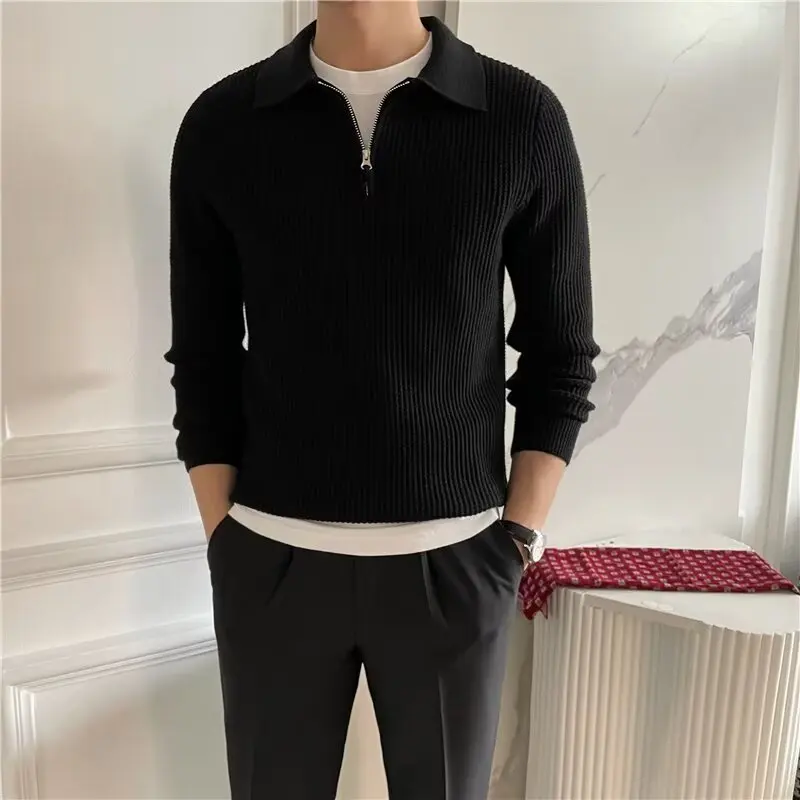Łukasz | Stylowy sweter męski z zamkiem i kołnierzem - Image 6