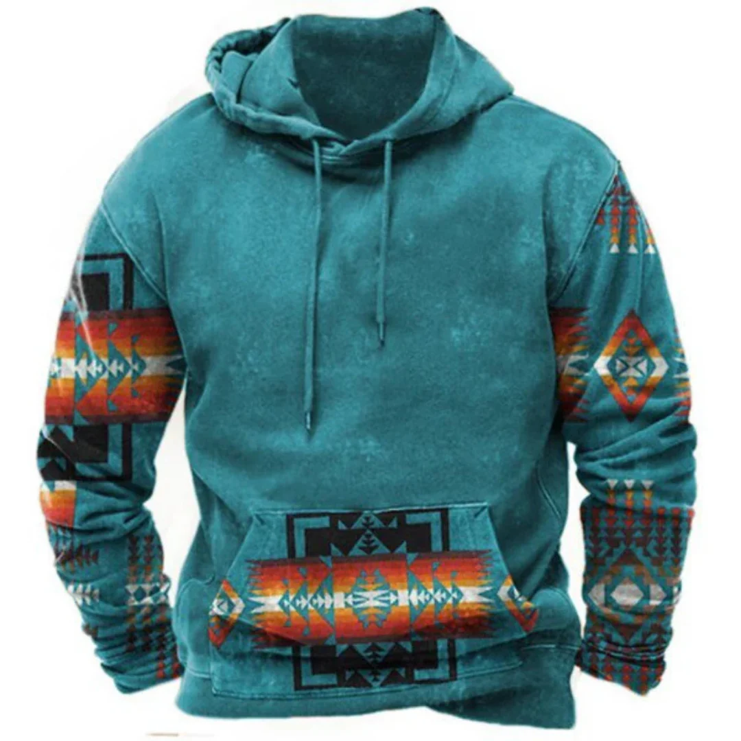 Marek | Wzorzysta bluza męska z kapturem - Image 3