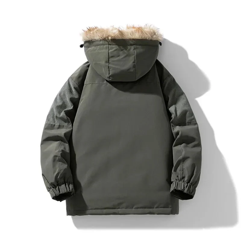 Mateusz | Oversize parka zimowa męska z futrzanym kołnierzem - Image 2