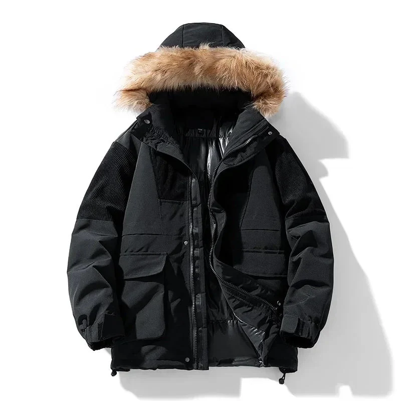 Mateusz | Oversize parka zimowa męska z futrzanym kołnierzem - Image 3