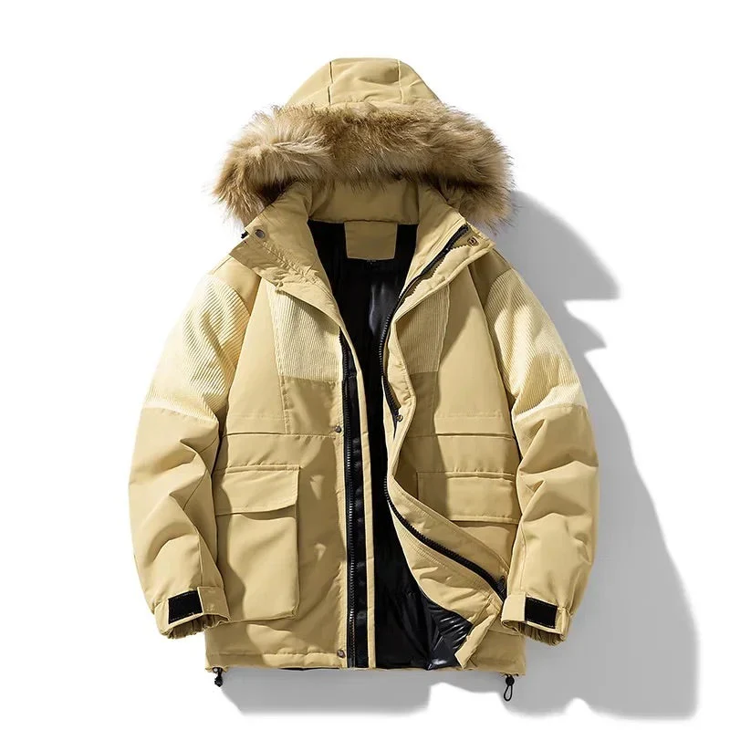 Mateusz | Oversize parka zimowa męska z futrzanym kołnierzem - Image 4