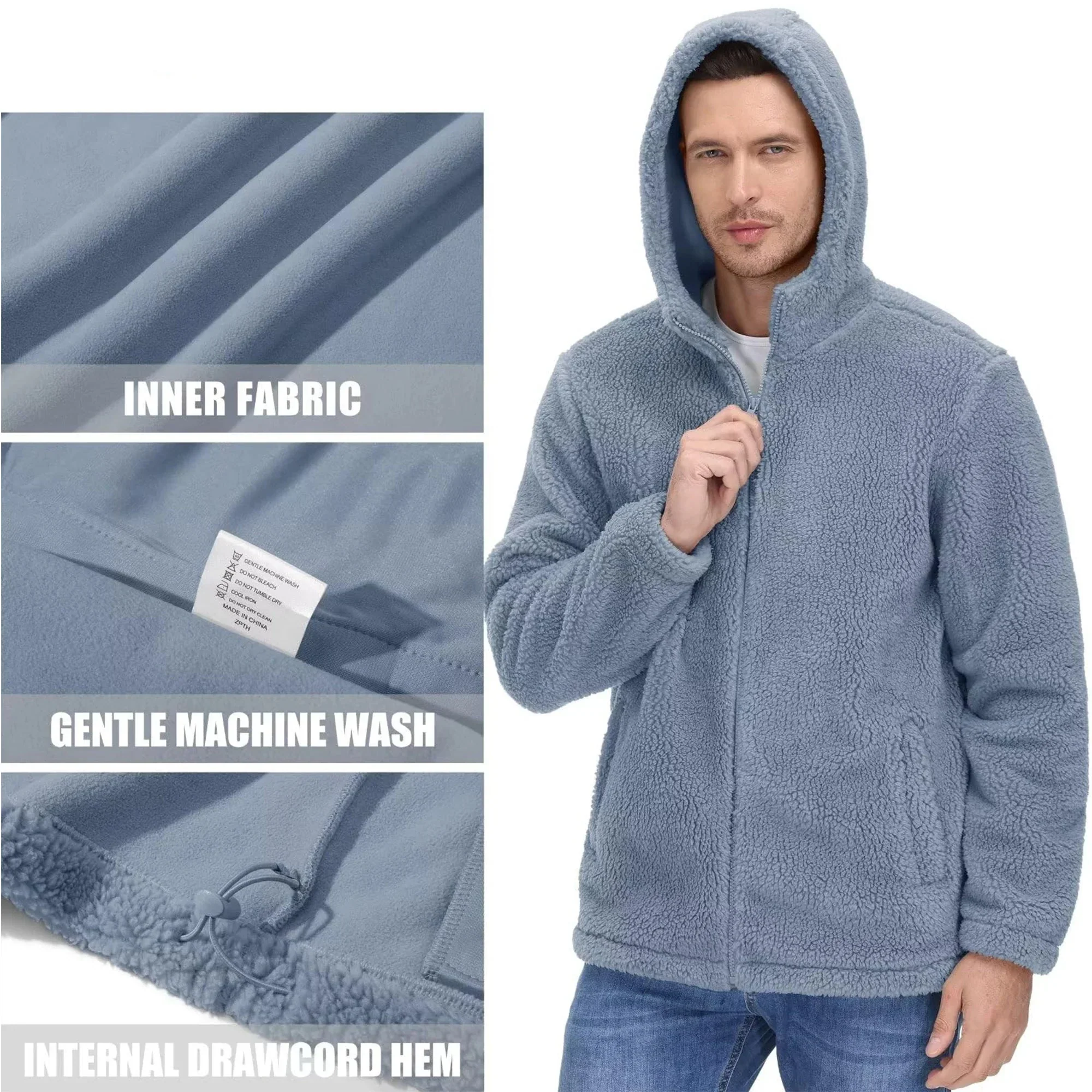 Mathis | Bluza polarowa męska z kapturem - Image 4