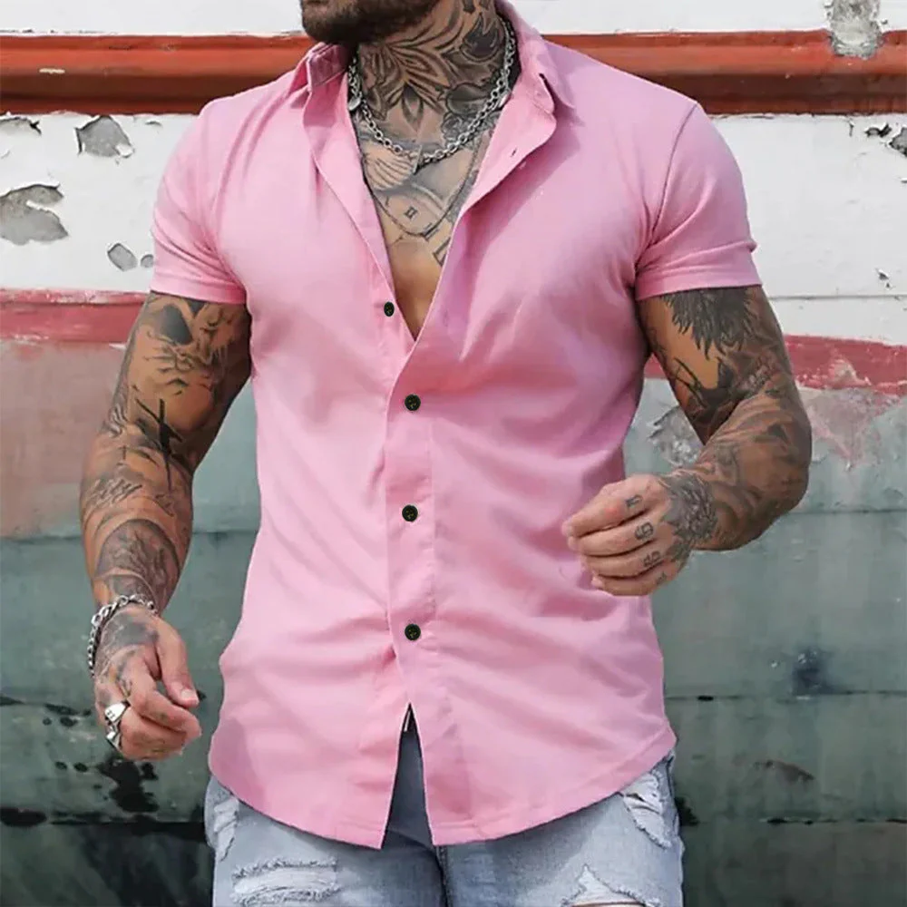 Michał | Koszula męska slim fit z krótkim rękawem - Image 7