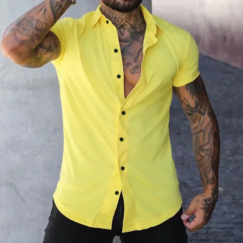 Michał | Koszula męska slim fit z krótkim rękawem - Image 9