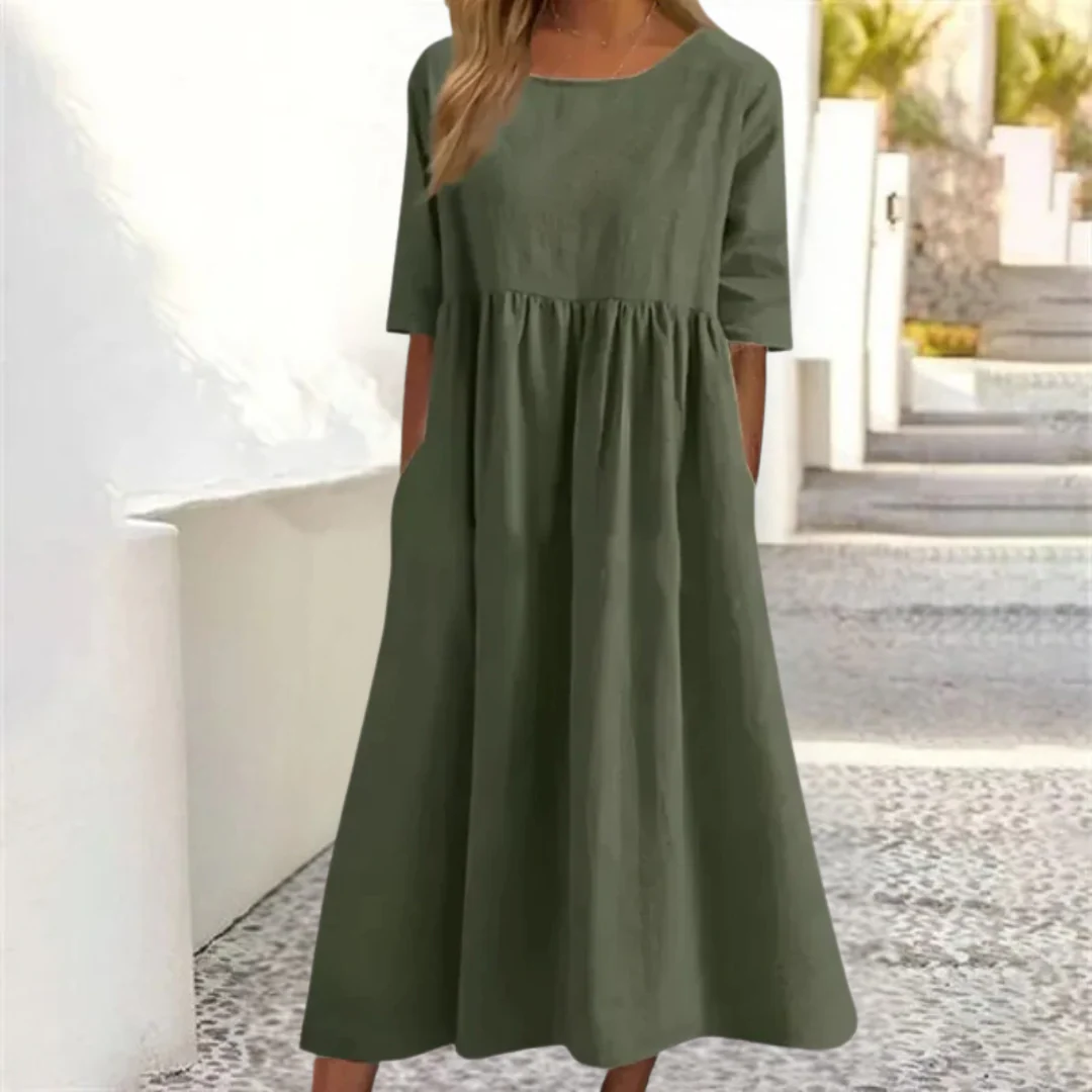 Monika | Sukienka midi damska o luźnym kroju - Image 4