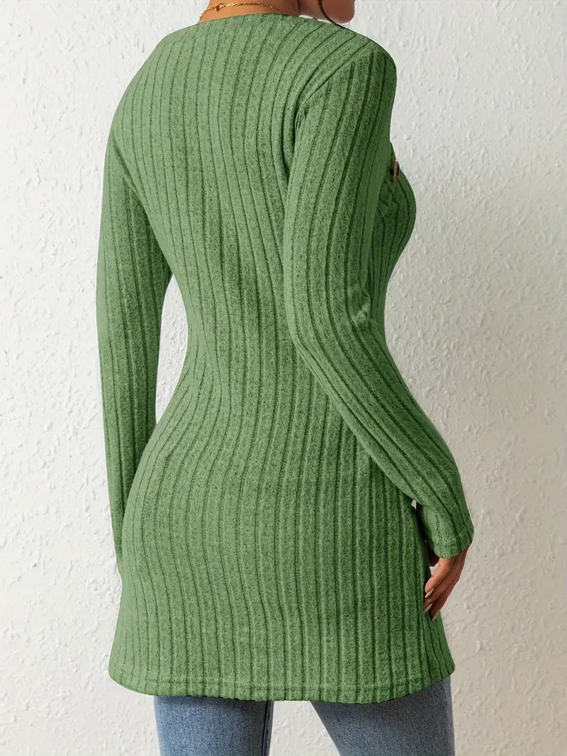 Natalia | Asymetryczny top damski z guzikami i prążkowaną strukturą - Image 23