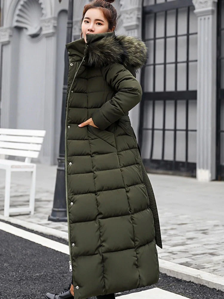 Natalia | Długi ciepły płaszcz w stylu puchowym damski - Image 4