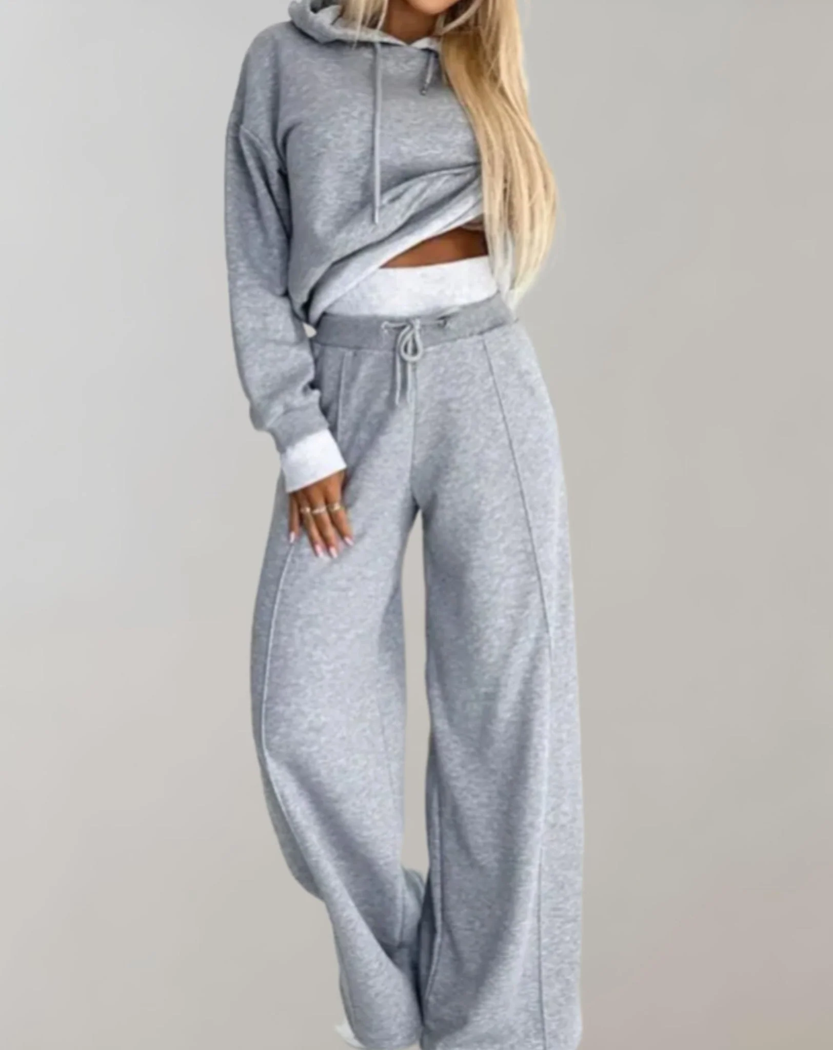 Nina | Dwuczęściowy dres hoodie z szerokimi spodniami damski - Image 3