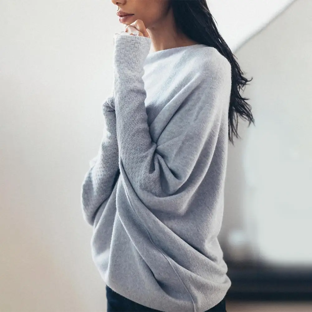 Patrycja | Oversize sweter damski z dekoltem w łódkę - Image 2