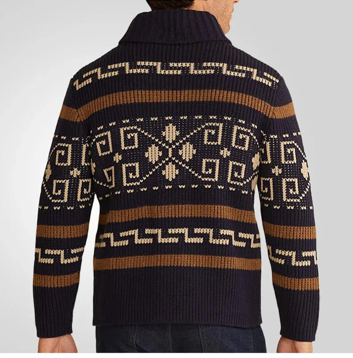 Tymon | Wełniany rozpinany sweter z kołnierzem wykładanym męski - Image 6
