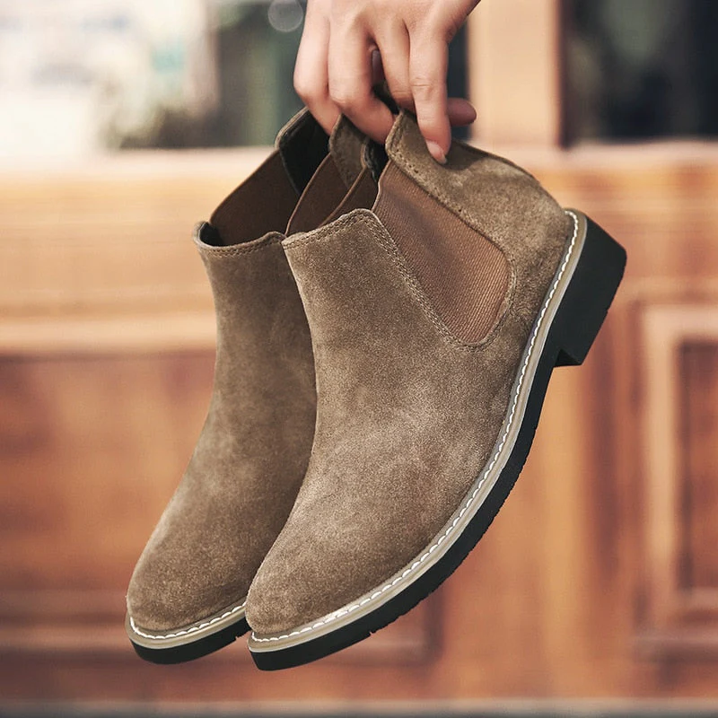 Valentin | Zamszowe botki męskie typu Chelsea - Image 3