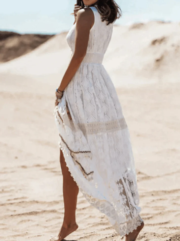 Zofia | Sukienka maxi damska boho z koronki - Image 5