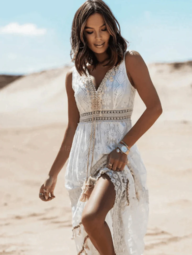 Zofia | Sukienka maxi damska boho z koronki - Image 7